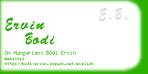 ervin bodi business card