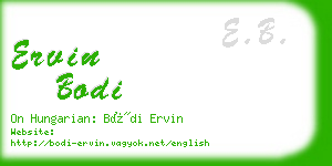 ervin bodi business card